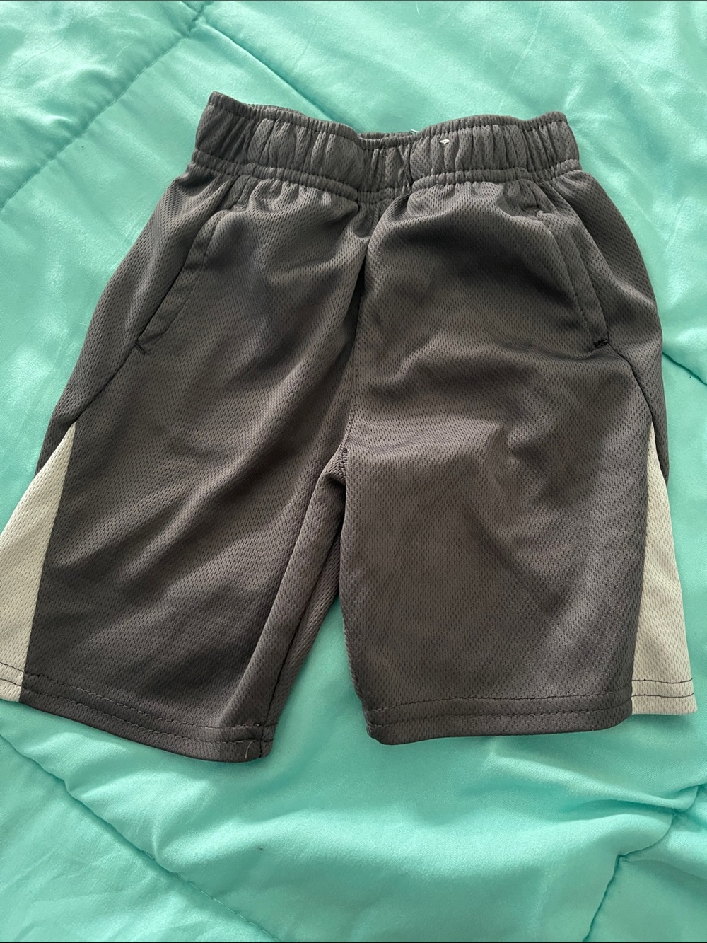 Garanimals Boys Charcoal Gray Athletic Mesh Shorts with Light Gray Panels